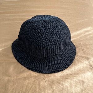 Black Knit Bucket Hat